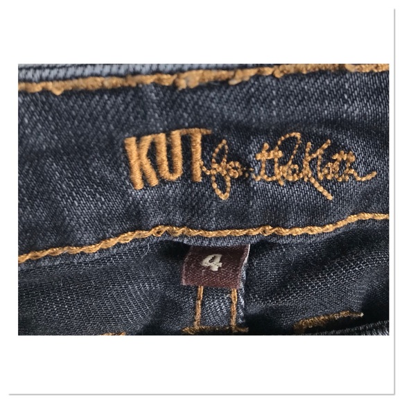 Kut From The Kloth Catherine Boyfriend Jeans Dark Gray Black Distressed Size 4 - Picture 9 of 10